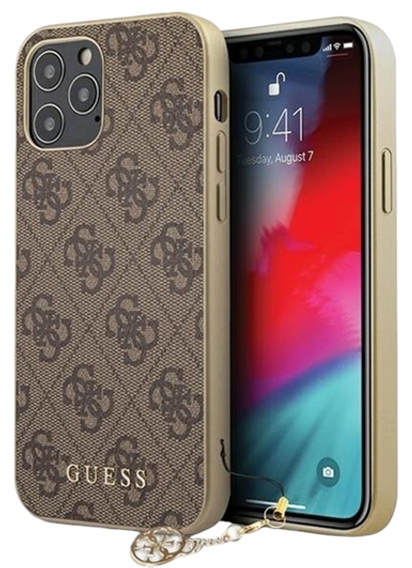 Etui Guess 4G Charms Collection do Apple iPhone 12/12 Pro Brown (3700740489550) - obraz 1