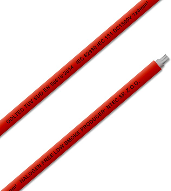 Kabel fotowoltaiczny Qoltec Solar 6 mm² 100 m Czerwony (53852) (5901878538525) - obraz 3