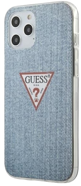 Etui Guess Jeans Collection do Apple iPhone 12/12 Pro Light Blue (3700740481851) - obraz 1