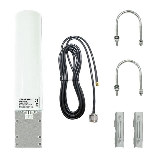 Antena dookólna Qoltec 4G LTE DUAL Biały (5901878570143) - obraz 3