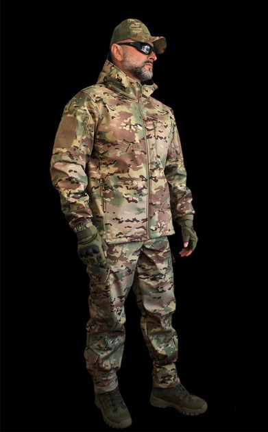 Тактичний костюм Soft Shell РУС ТАКТ мультикам 54 - зображення 1