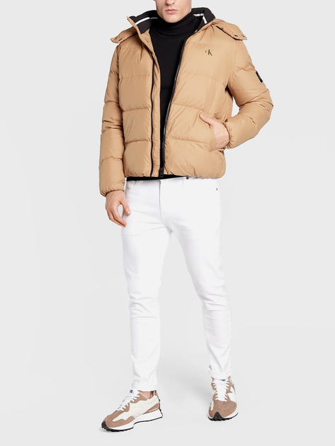 Kurtka zimowa męska pikowana Calvin Klein J30J318412-GV7 L Beżowa (8719856694593) - obraz 3