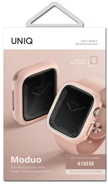 Etui Uniq Moduo do Apple Watch Series 4/5/6/7/8/SE/SE2 40-41 mm Różowy/Biały (8886463680964) - obraz 4