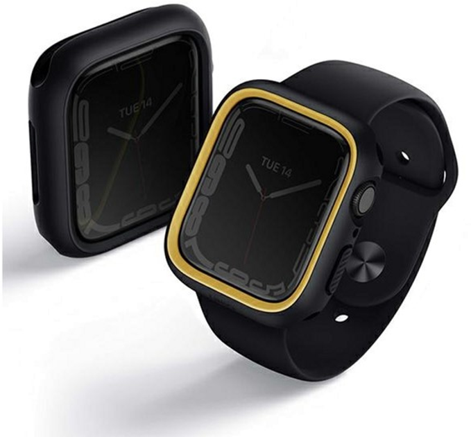 Etui Uniq Moduo do Apple Watch Series 4/5/6/7/8/SE/SE2 44-45 mm Czarny/Musztardowy (8886463680971) - obraz 3