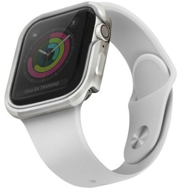 Etui Uniq Valencia do Apple Watch Series 4/5/6/SE 44 mm Srebrny (8886463671184) - obraz 1