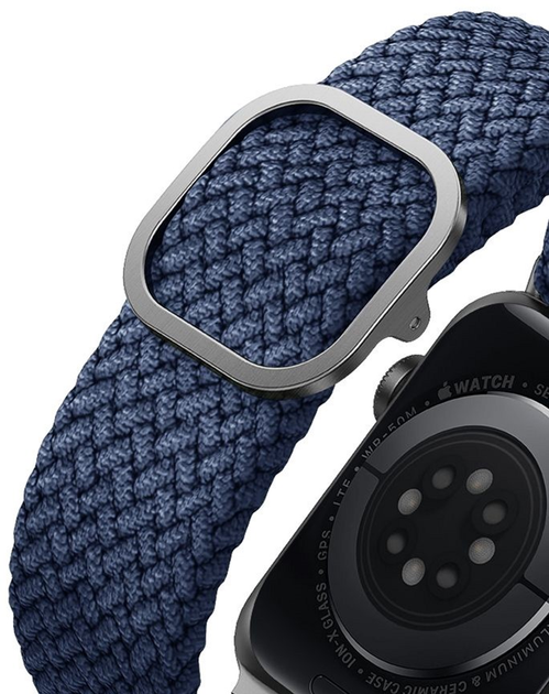 Pasek Uniq Aspen Braided do Apple Watch Series 1/2/3/4/5/6/7/8/SE/SE2 42-45 mm Niebieski (8886463676424) - obraz 5