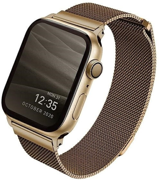 Pasek Uniq Dante Stainless Steel do Apple Watch Series 1/2/3/4/5/6/7/8/SE/SE2 42-45 mm Złoty (8886463675793) - obraz 1