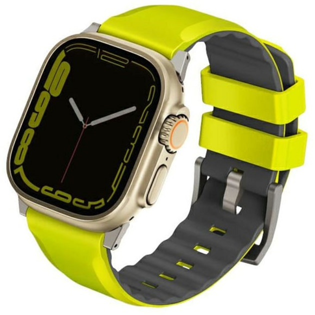 Ремінець Uniq Linus Airosoft Silicone для Apple Watch Series 1/2/3/4/5/6/7/8/SE/SE2/Ultra 42-49 мм Lime Green (8886463684399) - зображення 1