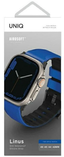 Ремінець Uniq Linus Airosoft Silicone для Apple Watch Series 1/2/3/4/5/6/7/8/SE/SE2/Ultra 42-49 мм Racing Blue (8886463684382) - зображення 3