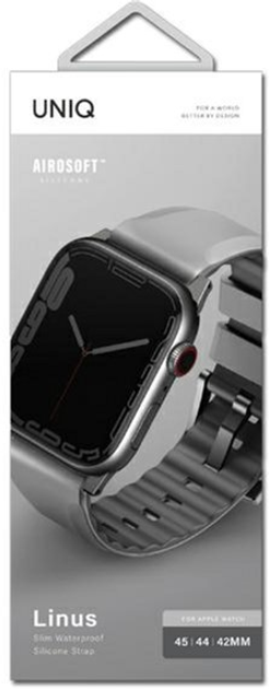 Pasek Uniq Linus Airosoft Silicone do Apple Watch Series 1/2/3/4/5/6/7/8/SE/SE2/Ultra 42-49 mm Szary (8886463680926) - obraz 2