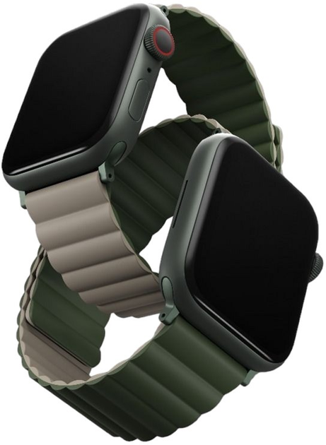 Ремінець Uniq Revix Reversible Magnetic для Apple Watch Series 1/2/3/4/5/6/7/8/SE/SE2 38-41 мм Green Taupe (8886463679081) - зображення 2