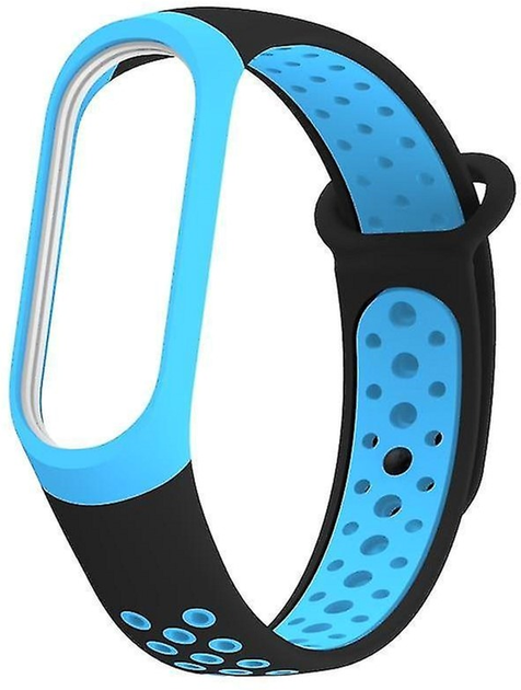 Ремінець Beline Silicone для Xiaomi Mi Band 3/4 Black Blue (5903919061276) - зображення 1