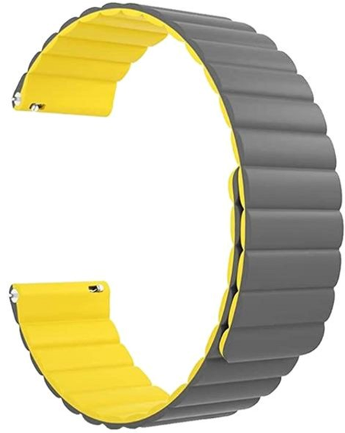 Універсальний ремінець Beline Watch Magnetic 20 мм Gray/Yellow (5905359814351) - зображення 2
