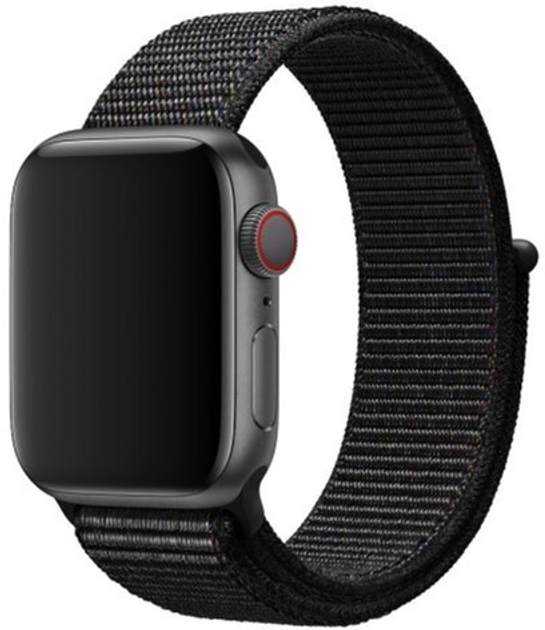 Pasek Apple Nike Loop Band MX7Y2AM/A do Apple Watch Series 1/2/3/4/5/6/7/8/SE/SE2 38-41 mm Czarny (190199373617) - obraz 1