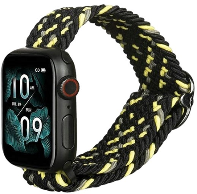 Ремінець Beline Textile для Apple Watch Series 1/2/3/4/5/6/7/8/SE/SE2 38-41 мм Black-Lime (5904422919948) - зображення 1