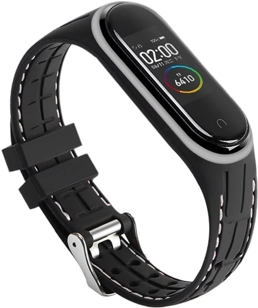 Pasek Beline Smart do Xiaomi Mi Band 5/6 Czarno-biały (5905359814214) - obraz 1