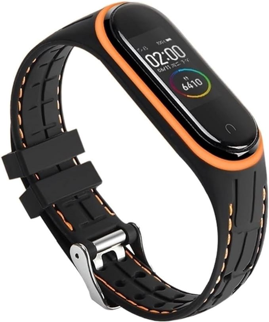 Pasek Beline Smart do Xiaomi Mi Band 7 Czarno-pomarańczowy (5905359814474) - obraz 1