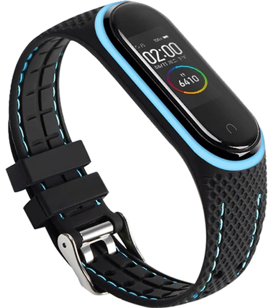 Pasek Beline Sport do Xiaomi Mi Band 7 Czarno-niebieski (5905359814511) - obraz 1