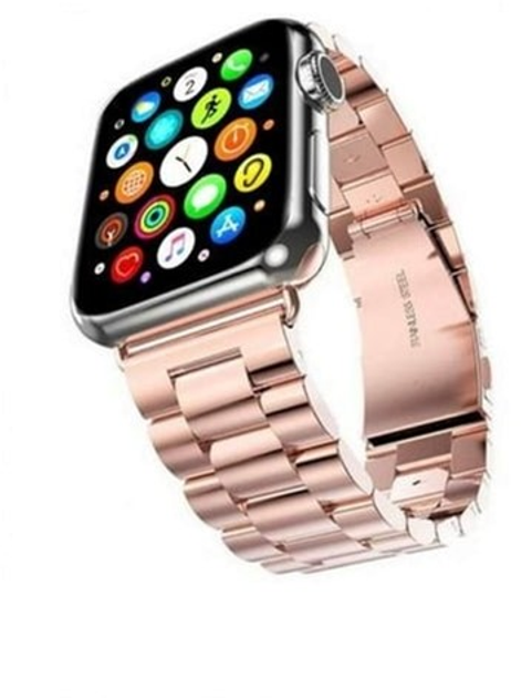 Pasek Mercury Metal do Apple Watch Series 1/2/3/4/5/6/7/8/SE/SE2/Ultra 42-45 mm Różowo złoty (8809724801397) - obraz 1
