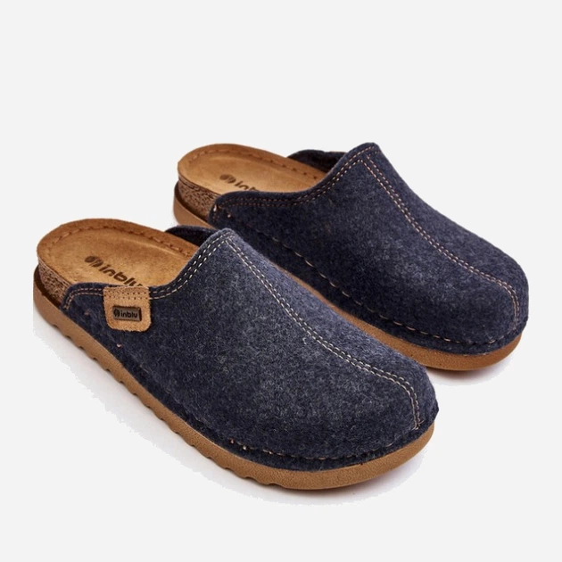 Жіночі домашні капці із закритим носком Inblu DJ000010 37 Сині (5905677966282) - зображення 3