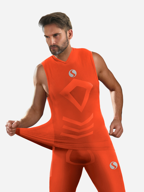 Koszulka męska termiczna bez rękawów Sesto Senso CL38 XXL/XXXL Pomarańczowa (5904280037600) - obraz 2