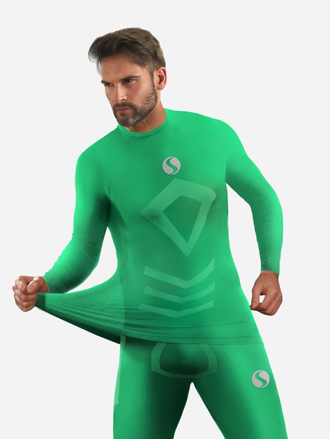 Koszulka męska termiczna długi rękaw Sesto Senso CL40 S/M Zielona (5904280038034) - obraz 2