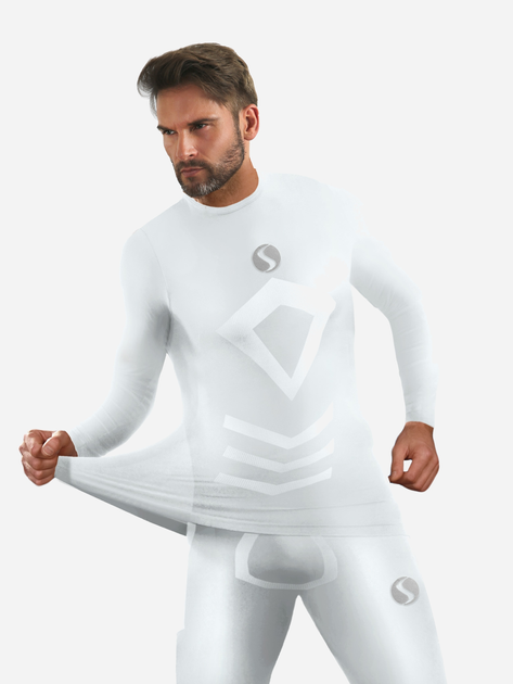 Koszulka męska termiczna długi rękaw Sesto Senso CL40 L/XL Biała (5904280037983) - obraz 2