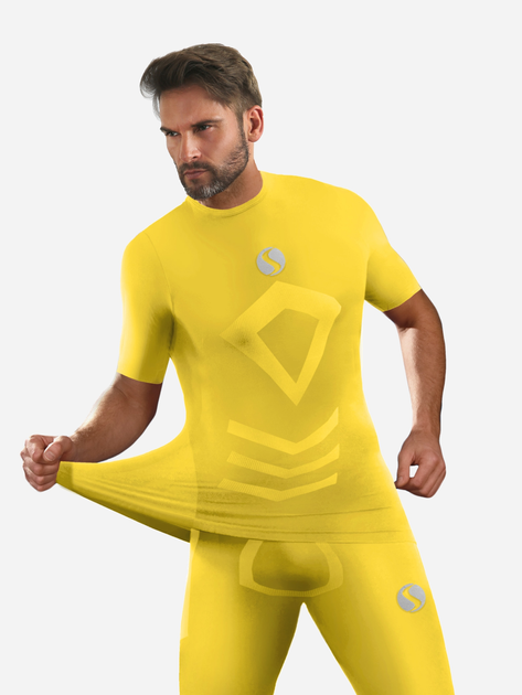 Koszulka męska krótki rękaw Sesto Senso CL39 S/M Żółta (5904280037945) - obraz 2