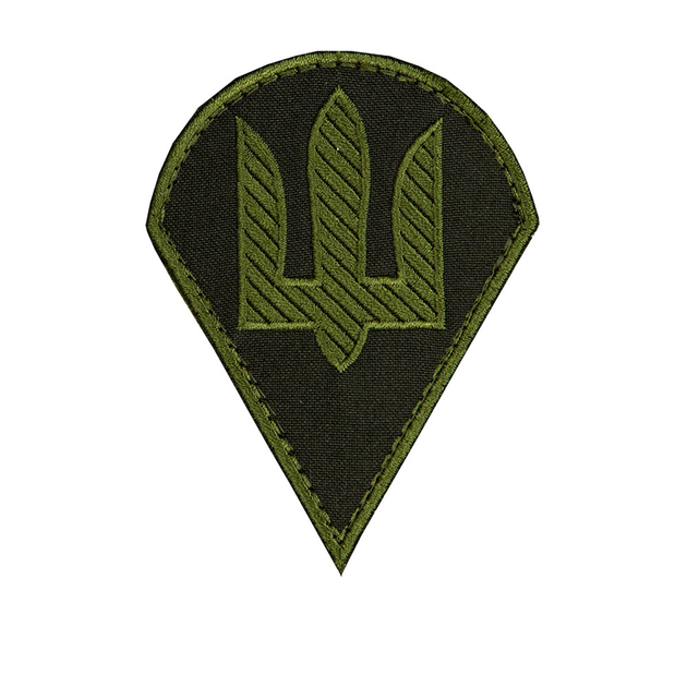 Шеврон, нарукавна емблема - Тризуб крапля 79-а бригада, на липучці колір оливковий - зображення 1