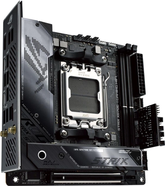 Płyta główna Asus ROG STRIX X670E-I GAMING WIFI (sAM5, AMD X670, PCI-Ex16) - Zdjęcie 5 Płyta główna Asus ROG STRIX X670E-I GAMING WIFI (sAM5, AMD X670, PCI-Ex16) - obraz 5