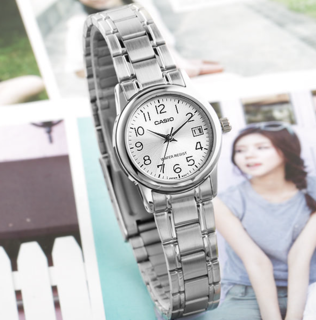 Жіночий годинник Casio LTP-V002D-7B Сріблястий - зображення 2