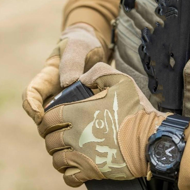 Защитные перчатки Helikon-Tex с замшевыми вставками и сенсорными накладками койот размер L - изображение 2
