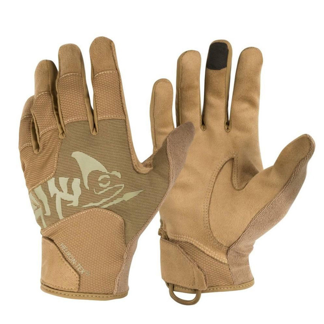 Защитные перчатки Helikon-Tex с замшевыми вставками и сенсорными накладками койот размер S - изображение 1