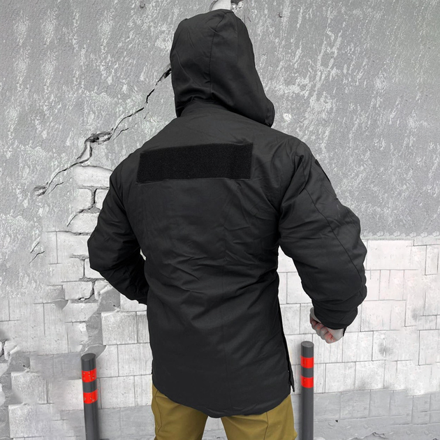 Чоловічі зимові куртки на силіконі з атласною підкладкою / Верхній одяг з матеріалу грета чорний розмір M - зображення 2