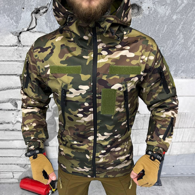 Чоловіча Демісезонна Куртка Soft Shell з флісовою підкладкою / Верхній Одяг Logos-Tac мультикам розмір M - зображення 1