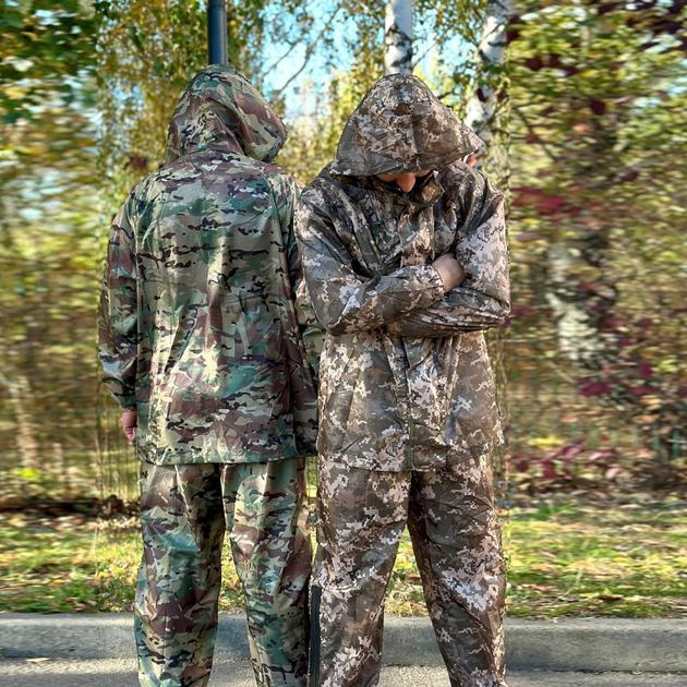 Чоловічий Костюм - Дощовик Куртка + Штани піксель / Водозахисний Комплект розмір 2XL - зображення 2