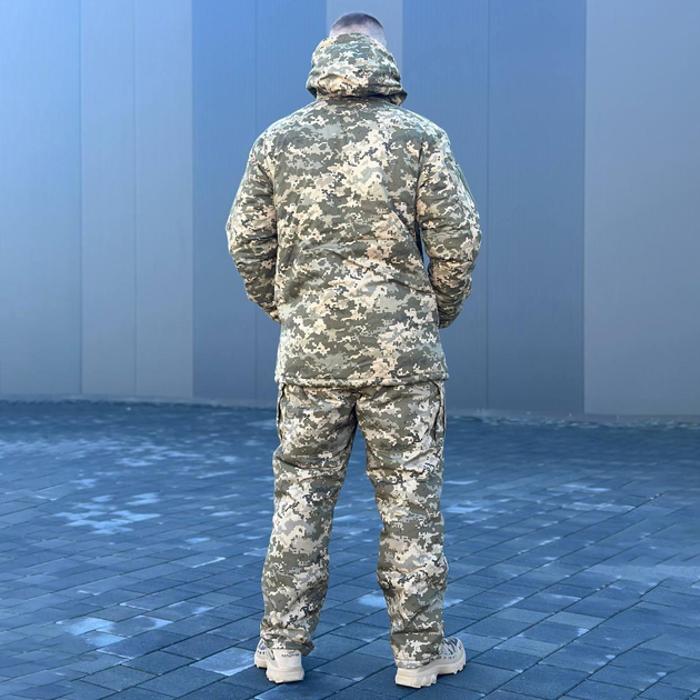 Чоловічий зимовий Костюм "Кордон-6" Куртка + Штани / Польова форма на флісі саржа піксель розмір M - зображення 2
