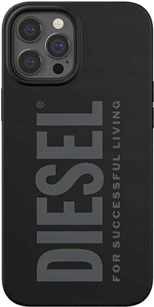Etui Diesel Silicone Case do Apple iPhone 12/12 Pro Black (8718846088350) - obraz 1