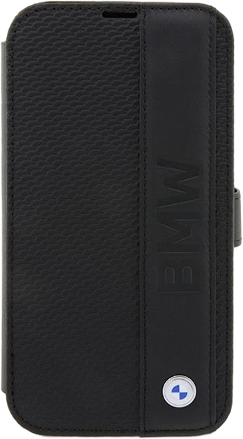 Etui z klapką BMW Leather Textured Stripe do Apple iPhone 14 Pro Max Black (3666339097189) - obraz 2