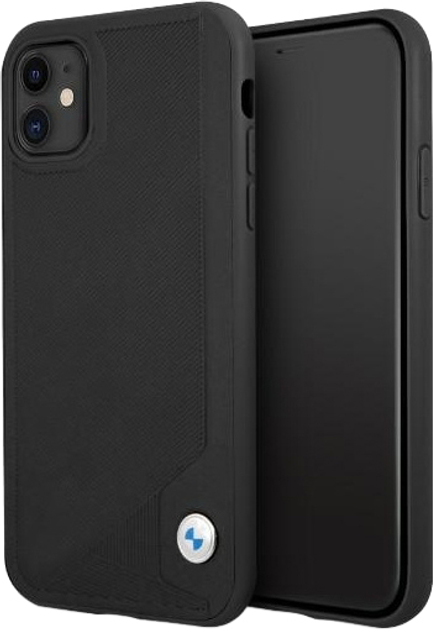 Etui BMW Leather Deboss do Apple iPhone 11 Black (3666339011741) - obraz 1