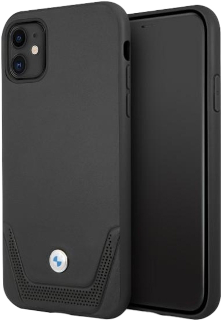 Etui BMW Leather Perforate do Apple iPhone 11 Black (3666339011802) - obraz 1