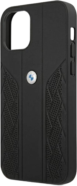 Etui BMW Leather Curve Perforate do Apple iPhone 12 Pro Max Black (3666339010911) - obraz 3
