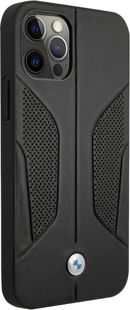 Etui BMW Leather Perforate Sides do Apple iPhone 12/12 Pro Black (3666339010997) - obraz 2