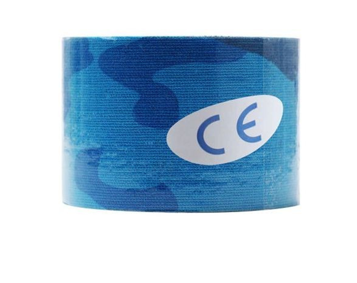 Кінезіо тейп (кінезіологічний тейп) Kinesiology Tape 5см х 5м синій с голубим (хакі) - зображення 1