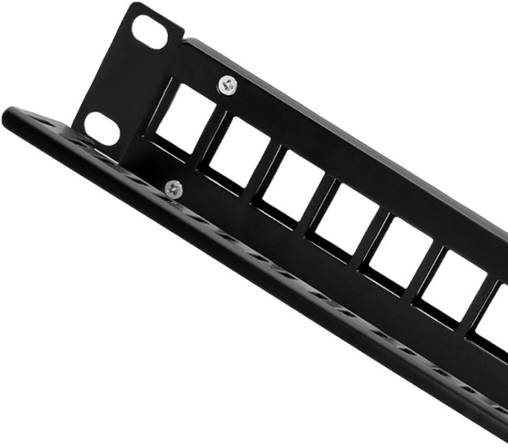 Patch panel Qoltec Rack 24 porty UTP blank black (54479) - obraz 2