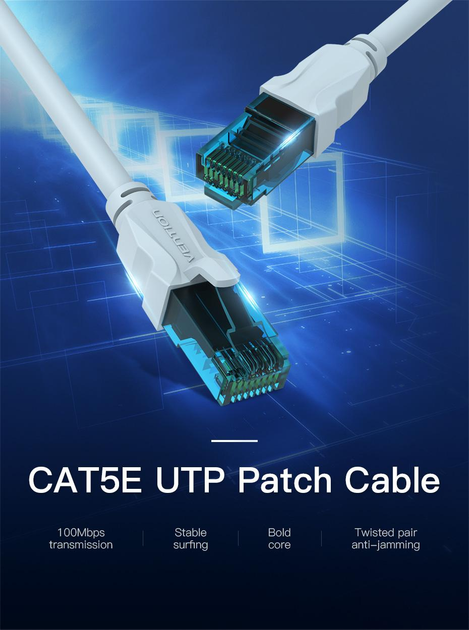 Интернет-кабель Vention 0.75м Cat.5E UTP 100 Мбит/с 600 МГц Патч-корд ...