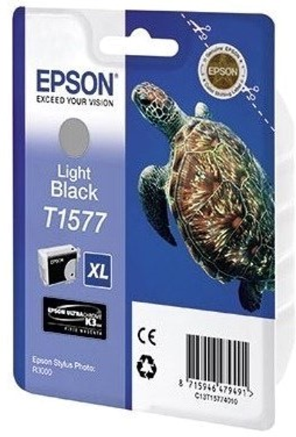 Tusze do drukarek Epson T1577, Light Black 26 ml (8715946479491) - obraz 1