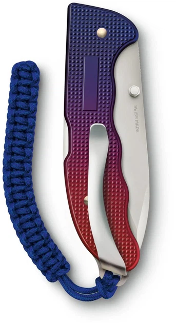 Ніж Victorinox Evoke Alox 136 мм 5 функцій Рифлений синьо-червоний градієнт (0.9415.D221) - зображення 4