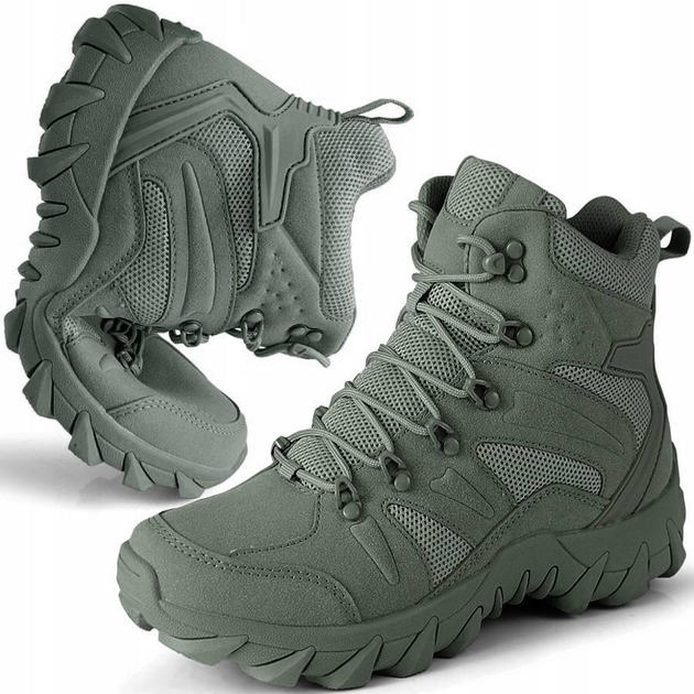 Военно-тактические водонепроницаемые кожаные ботинки OLIV с согревающей стелькой USB размер 43 - изображение 2