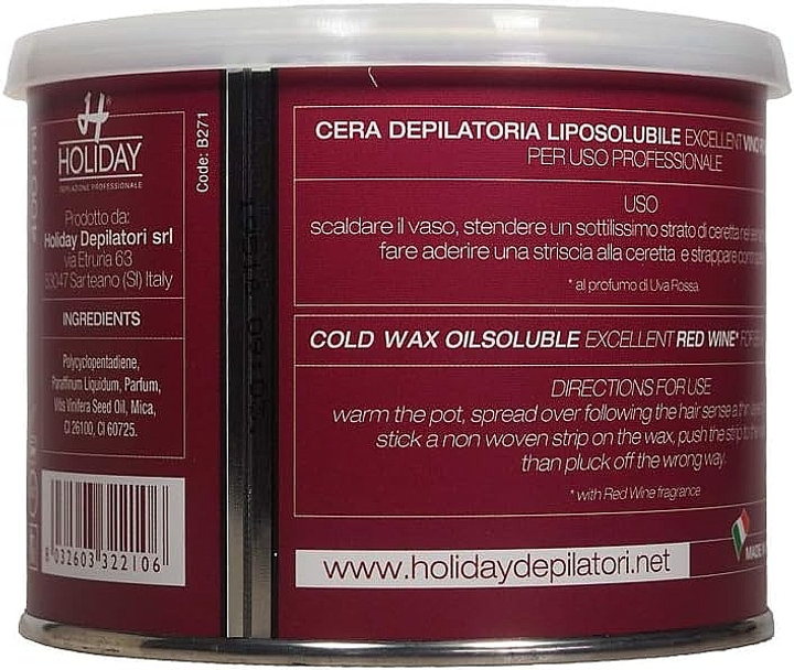 Воск для депиляции в банке "Вино" - Holiday Depilatory Wax 400ml ...